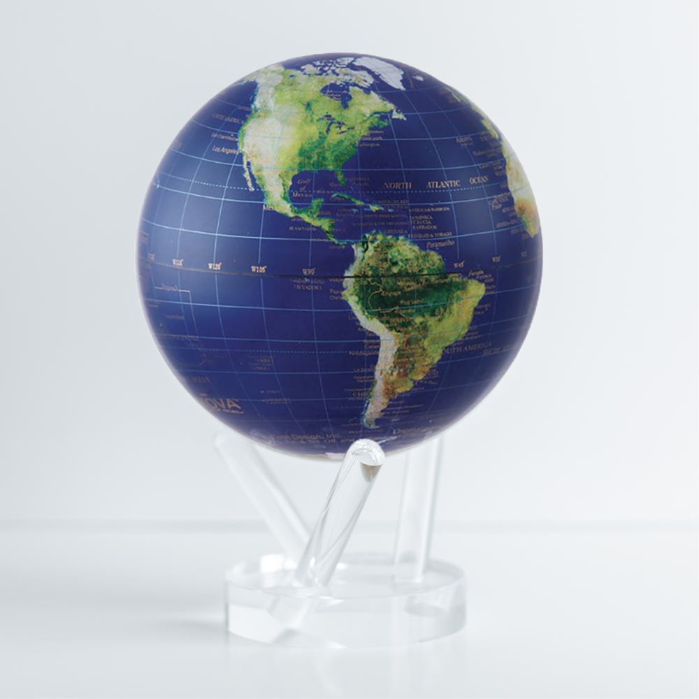 サテライトビュー 金色の文字が映える地球儀-世界 の 地図-環境光と地球の磁場で自転する 地球儀-【日本公式オンラインショップ】