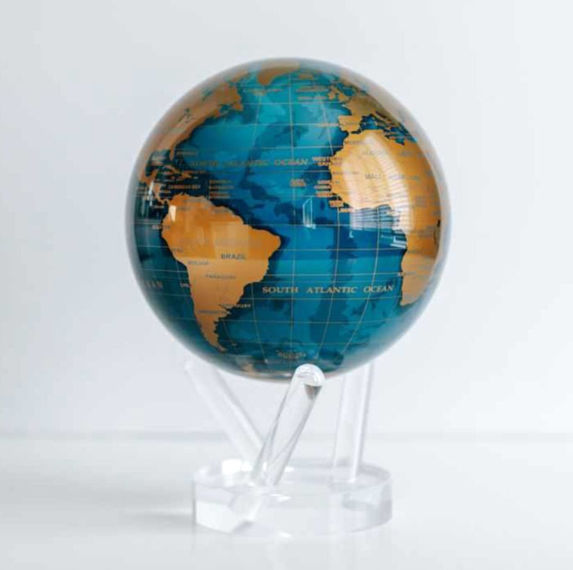 ブルーとゴールドの地球儀-世界 の 地図-飾り物-ファッション-【日本公式オンラインショップ】-jp.movaglobes.store