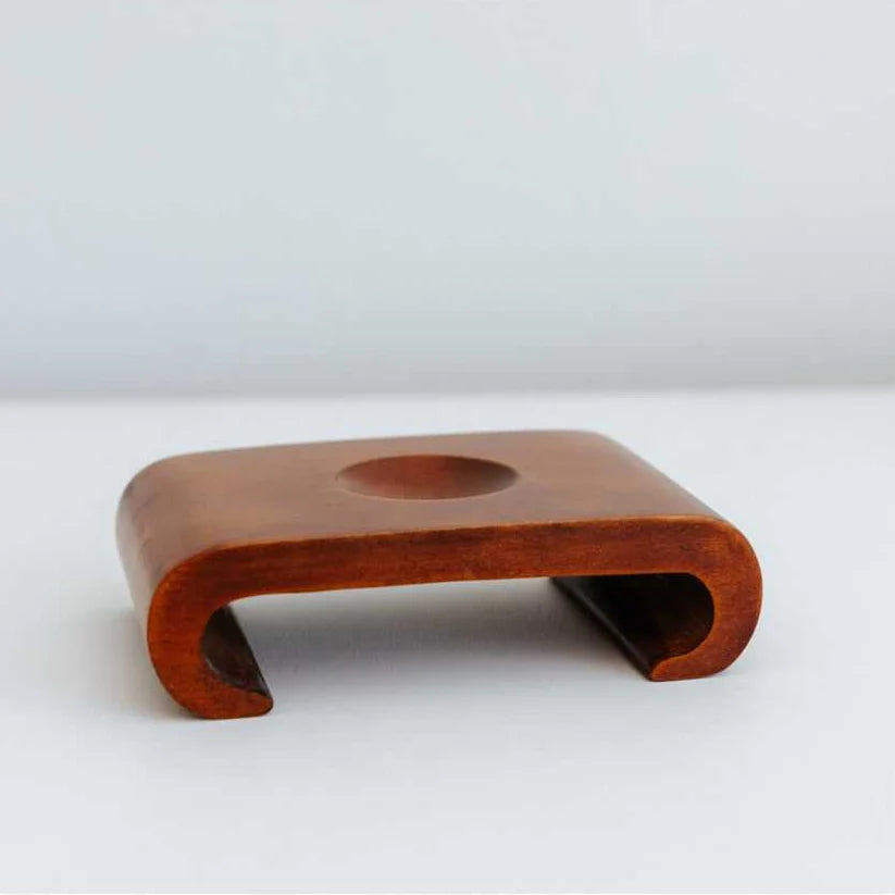 アーチ型木製台座（4.5インチ用：ダークウッド・ブラック）