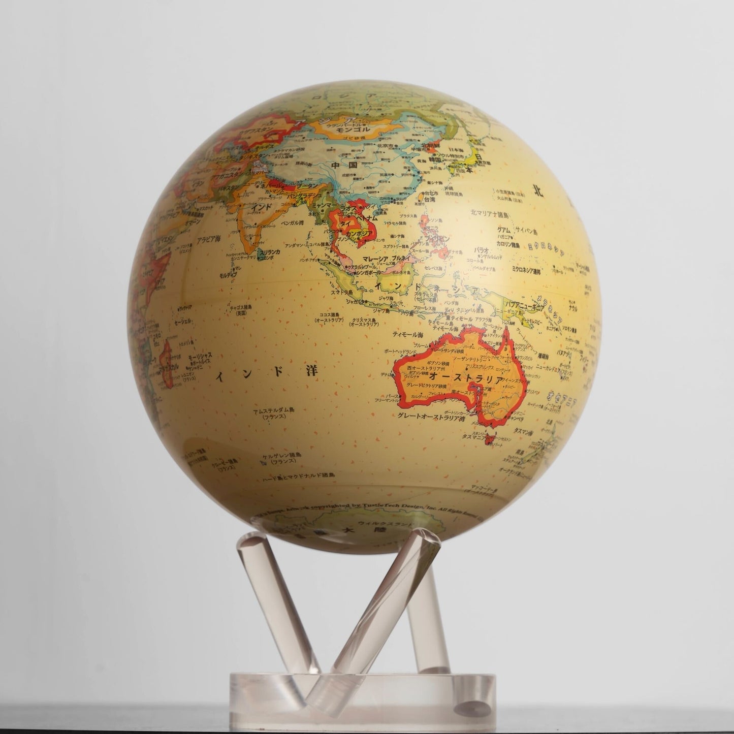 イエロー世界地図：日本語版 × 月