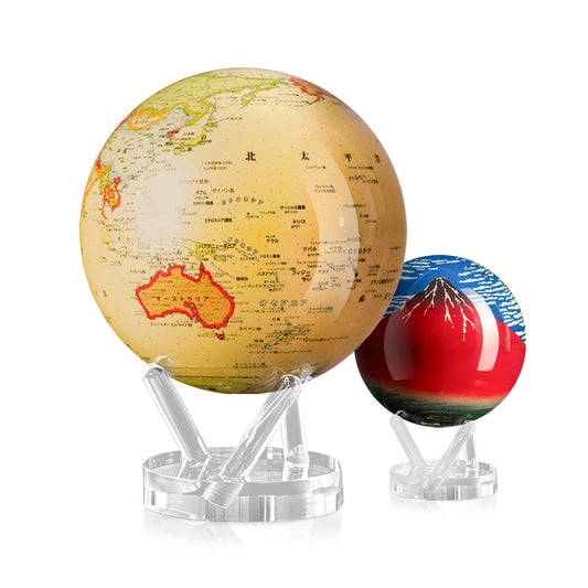 イエロー世界地図：日本語版 × 赤富士