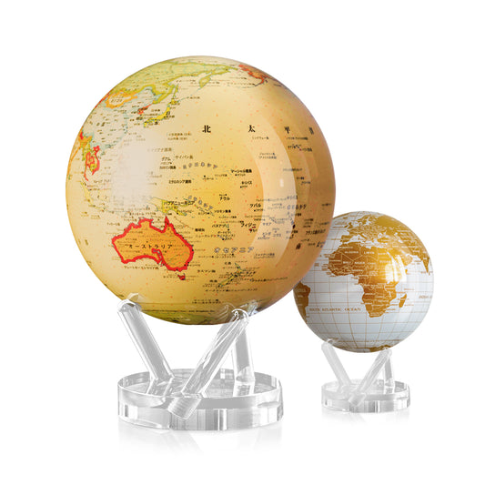 イエロー世界地図：日本語版 × ホワイト＆ゴールド