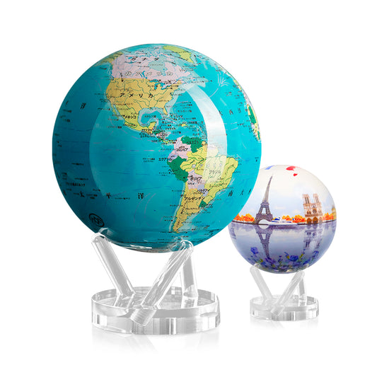 ブルー世界地図：日本語版 × パリ